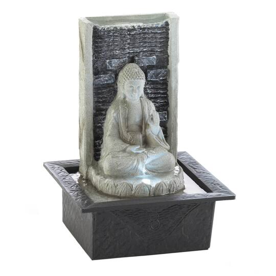 11.5" Buddha Cascading LED Tabletop Fountain